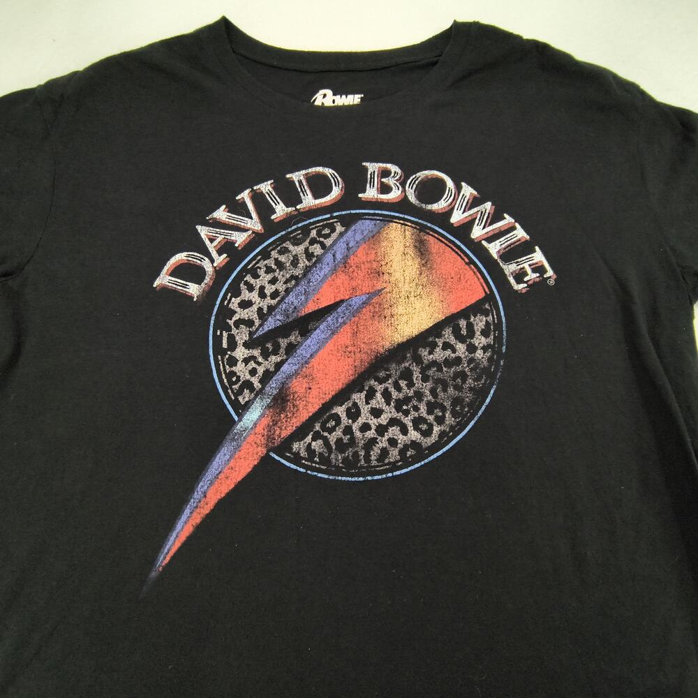 David Bowie Band Short Sleeve Crew Neck Graphic Shirt Womens Size 2XL Black